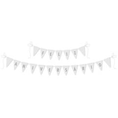 Faixa Feliz Aniversário Branco Junco 175x13cm 1 unidade