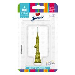 Vela Aniversário Mini Glitter Dourada Nº 1 Junco
