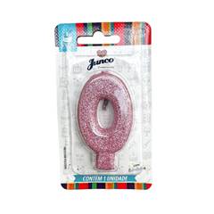 Vela Aniversário Live Colors Com Gliter Rosa Bebê Nº 0 Junco