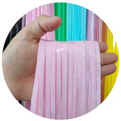 Cortina de Fita Metalizada Rosa Candy para Festa Junco 1x2m 1 unidade