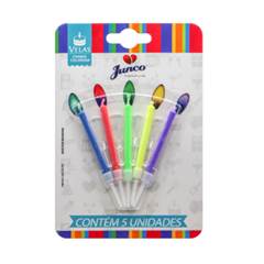 Vela Aniversário Palito Chama Colorida Importada Junco