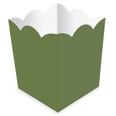 Cachepot de Papel Liso Verde Oliva Junco 8 unidades