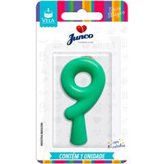 Vela Aniversário Tubular Candy Verde Nº 9 Junco