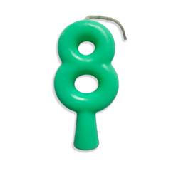 Vela Aniversário Tubular Candy Verde Nº 8 Junco