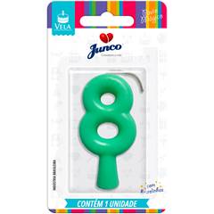 Vela Aniversário Tubular Candy Verde Nº 8 Junco