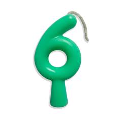 Vela Aniversário Tubular Candy Verde Nº 6 Junco