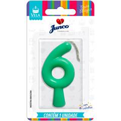 Vela Aniversário Tubular Candy Verde Nº 6 Junco
