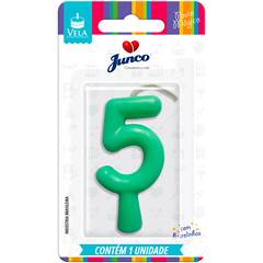 Vela Aniversário Tubular Candy Verde Nº 5 Junco