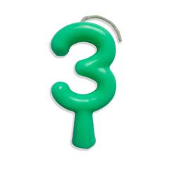 Vela Aniversário Tubular Candy Verde Nº 3 Junco