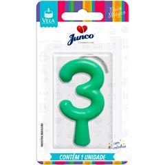 Vela Aniversário Tubular Candy Verde Nº 3 Junco