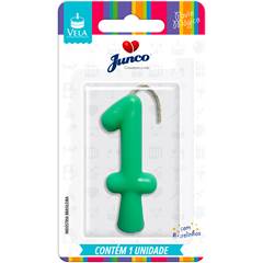 Vela Aniversário Tubular Candy Verde Nº 1 Junco