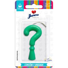 Vela Aniversário Tubular Candy Verde Interrogação Junco