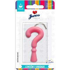 Vela Aniversário Tubular Candy Rosa Interrogação Junco