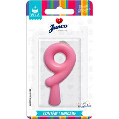 Vela Aniversário Tubular Candy Rosa Nº 9 Junco