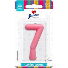 Vela Aniversário Tubular Candy Rosa Nº 7 Junco