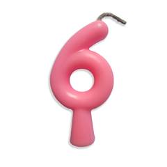Vela Aniversário Tubular Candy Rosa Nº 6 Junco