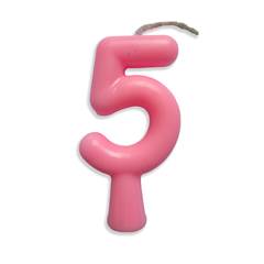 Vela Aniversário Tubular Candy Rosa Nº 5 Junco
