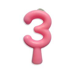 Vela Aniversário Tubular Candy Rosa Nº 3 Junco
