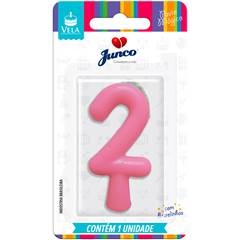Vela Aniversário Tubular Candy Rosa Nº 2 Junco