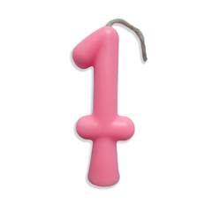 Vela Aniversário Tubular Candy Rosa Nº 1 Junco
