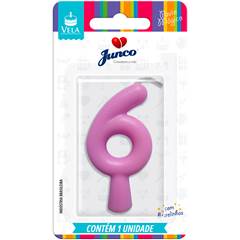 Vela Aniversário Tubular Candy Lilás Nº 6 Junco