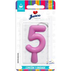 Vela Aniversário Tubular Candy Lilás Nº 5 Junco