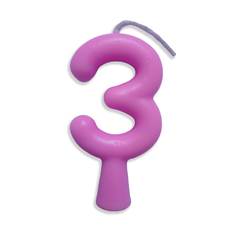 Vela Aniversário Tubular Candy Lilás Nº 3 Junco