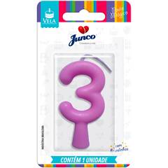Vela Aniversário Tubular Candy Lilás Nº 3 Junco