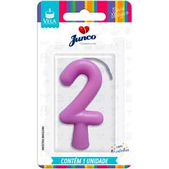 Vela Aniversário Tubular Candy Lilás Nº 2 Junco