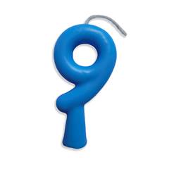 Vela Aniversário Tubular Candy Azul Nº 9 Junco