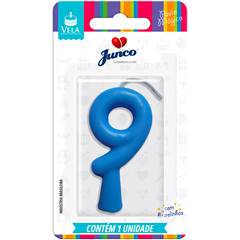 Vela Aniversário Tubular Candy Azul Nº 9 Junco