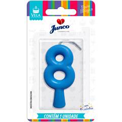 Vela Aniversário Tubular Candy Azul Nº 8 Junco