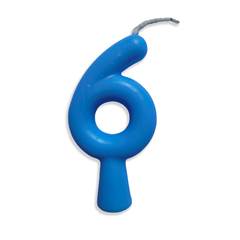 Vela Aniversário Tubular Candy Azul Nº 6 Junco