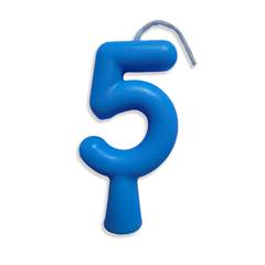 Vela Aniversário Tubular Candy Azul Nº 5 Junco