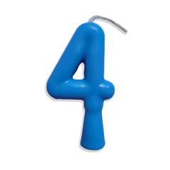 Vela Aniversário Tubular Candy Azul Nº 4 Junco