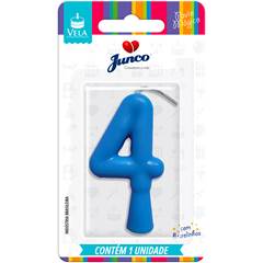 Vela Aniversário Tubular Candy Azul Nº 4 Junco