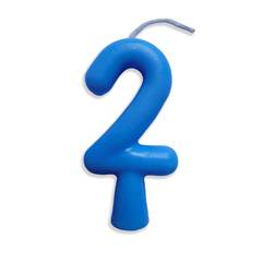 Vela Aniversário Tubular Candy Azul Nº 2 Junco