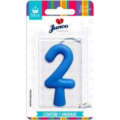 Vela Aniversário Tubular Candy Azul Nº 2 Junco