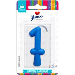 Vela Aniversário Tubular Candy Azul Nº 1 Junco