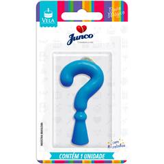 Vela Aniversário Tubular Candy Azul Interrogação Junco