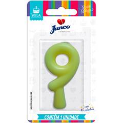 Vela Aniversário Tubular Candy Amarela Nº 9 Junco