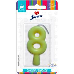 Vela Aniversário Tubular Candy Amarela Nº 8 Junco