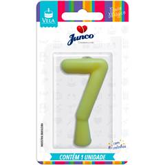 Vela Aniversário Tubular Candy Amarela Nº 7 Junco