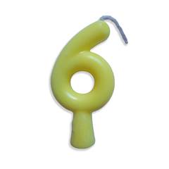 Vela Aniversário Tubular Candy Amarela Nº 6 Junco