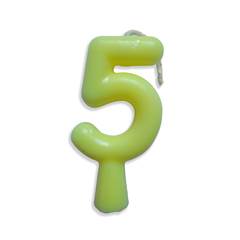 Vela Aniversário Tubular Candy Amarela Nº 5 Junco