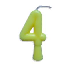 Vela Aniversário Tubular Candy Amarela Nº 4 Junco