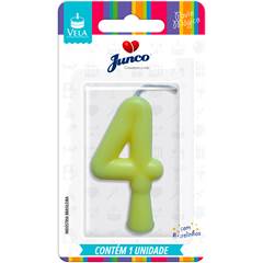 Vela Aniversário Tubular Candy Amarela Nº 4 Junco