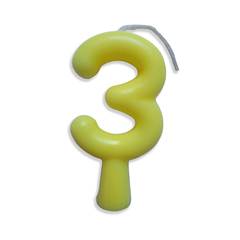 Vela Aniversário Tubular Candy Amarela Nº 3 Junco