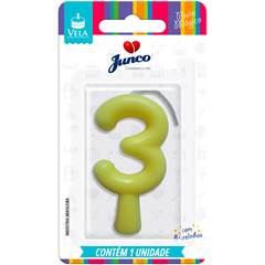 Vela Aniversário Tubular Candy Amarela Nº 3 Junco