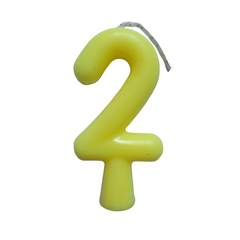 Vela Aniversário Tubular Candy Amarela Nº 2 Junco